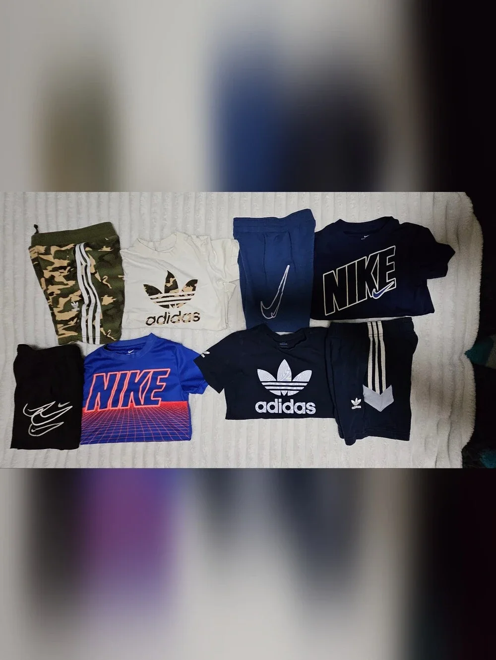 Nike & Adidas Bundle 4 Sets Blue Tee /Shorts White Adidas Nike. All  Boys Size 5